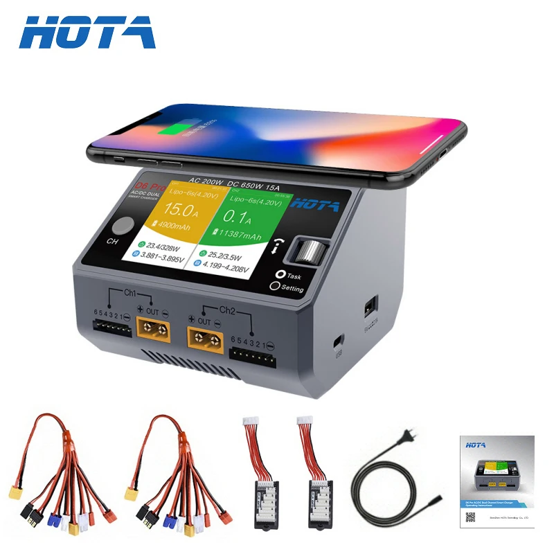 Hota-cargador inteligente D6 D - Hota D6 Pro Dual Lipo Charger reseña y precio